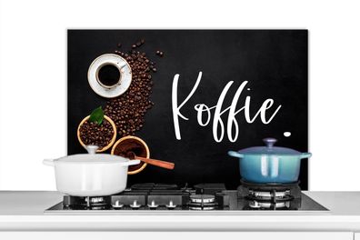 Spritzschutz Küchenrückwand - 90x60 cm Sprichwörter - Kaffee - Zitate (Gr. 90x60 cm)