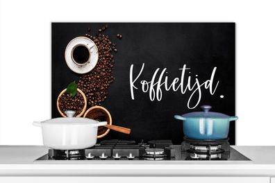 Spritzschutz Küchenrückwand - 90x60 cm Kaffeezeit - Sprichwörter - Kaffee - Küche
