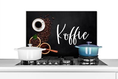 Spritzschutz Küchenrückwand - 70x50 cm Sprichwörter - Kaffee - Zitate (Gr. 70x50 cm)