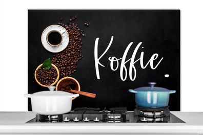 Spritzschutz Küchenrückwand - 100x65 cm Sprichwörter - Kaffee - Zitate