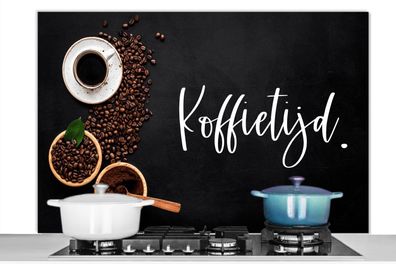 Spritzschutz Küchenrückwand - 120x80 cm Kaffeezeit - Sprichwörter - Kaffee - Küche