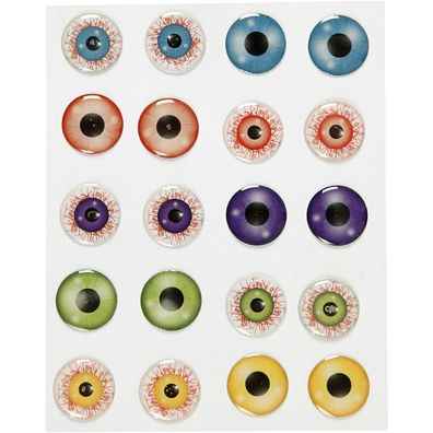 Design Aufkleber Embellischment 3D Augen Sticker Plastik Gruselaugen