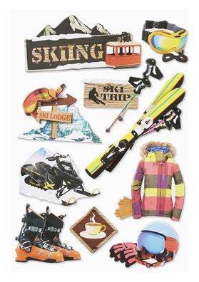 SOFTY-Sticker Aufkleber Hobbyfun SoftstickerWintersport Skiing