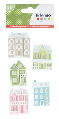 3D Deko Sticker Aufkleber Embellischment Ziersticker Home sweet Home Haus 3D