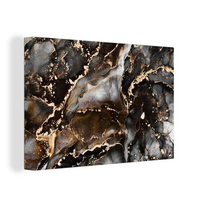 Leinwandbilder - Wanddeko 150x100 cm Marmor - Gold - Glitzer - Luxus (Gr. 150x100 cm)