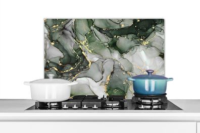 Spritzschutz Küchenrückwand - 70x50 cm Luxus - Marmor - Grün (Gr. 70x50 cm)