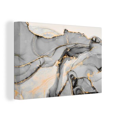 Leinwandbilder - Wanddeko 30x20 cm Marmor - Gold - Grau (Gr. 30x20 cm)