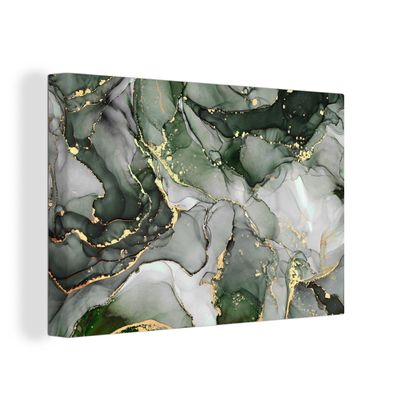 Leinwandbilder - Wanddeko 90x60 cm Luxus - Marmor - Grün (Gr. 90x60 cm)