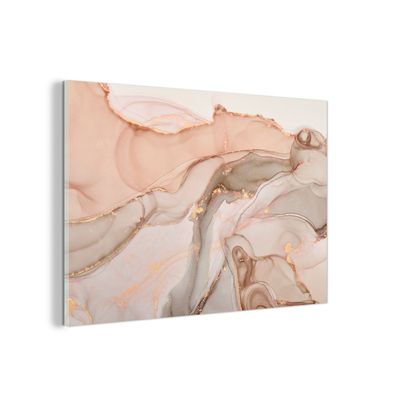 Glasbild Glasfoto Wandbild 120x80 cm Marmor - Rosa - Rosa (Gr. 120x80 cm)