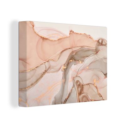 Leinwandbilder - Wanddeko 80x60 cm Marmor - Rosa - Rosa (Gr. 80x60 cm)