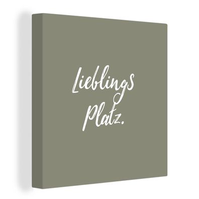 Leinwandbilder - Wanddeko 50x50 cm Sprueken - Zitate - Lieblings Platz (Gr. 50x50 cm)