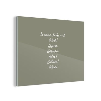 Glasbild Glasfoto Wandbild 80x60 cm Zitate - In meiner Küche - Sprueken - Kochen