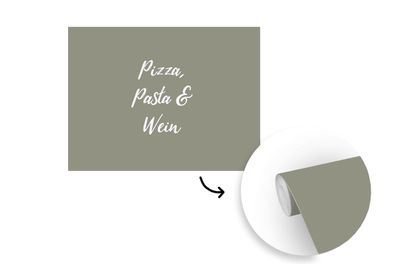 Tapete Fototapete - 375x300 cm Sprichwörter - Essen - Pizza, Pasta &amp; Wein - Trink