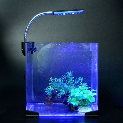 Eu Aquarium 24-Leds Beleuchtung Mondlicht Lampe Klemmleuchte Blau & Weiss Licht