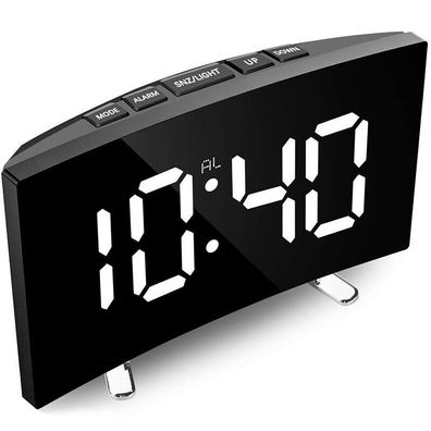 Digitaler Wecker,7 Zoll Digital Uhr Mit Gebogenem, Dimmbarem Led Bildschirm