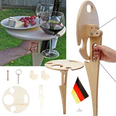 Weintisch Im Freien Mit Faltbarem Rundem Desktop-Mini-Picknick Aus Holz It