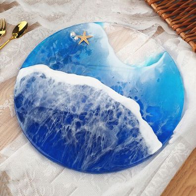 Silikonform Ozean Runde Tablett Untersetzer Coaster Kristall Harzform Giessform