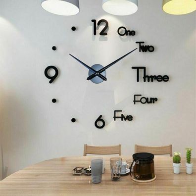 Modern Wall Clock Aufkleber 3D Diy Spiegel Oberflaeche Heim/ Buro Deko Uhren Acry