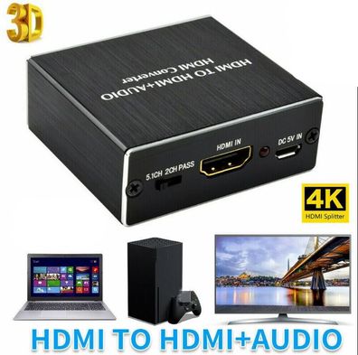 Hdmi To Hdmi Audio Extractor Konverter Splitter Optisch Toslink Spdif 4K X 2K 3D