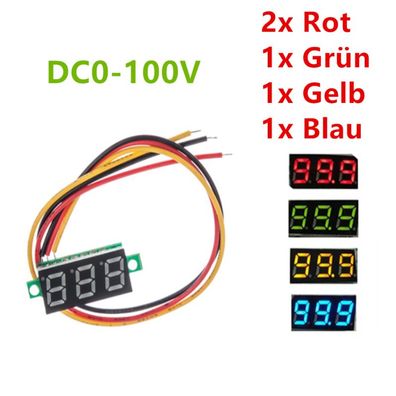 5Pcs. Mini Digital Voltmeter 2 Draehten Spannungsanzeige Dc2.5-30V Led Panel Mete