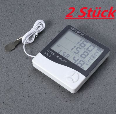 Digital Innen Aussen Alarm Uhr Thermometer Hygrometer Luftfeuchtigkeit Temperatur