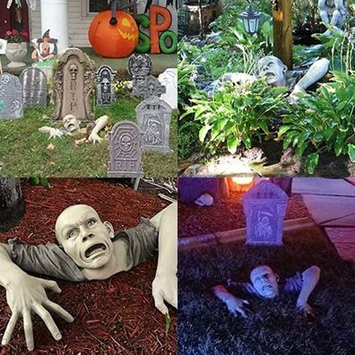 Horror Crawling Zombie Garden Statue Halloween Decoration Haunted House Props Qw