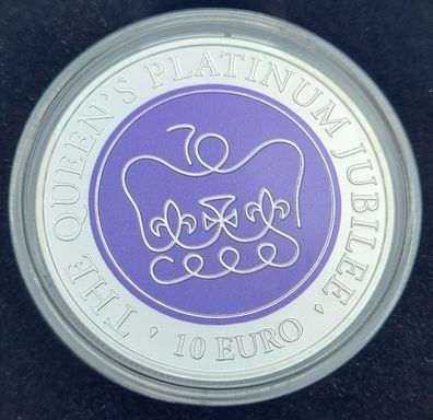 Malta 10 Euro Silber Platin-Jubiläum Queen Eilizabeth II. 2022 Prooflike im Etui
