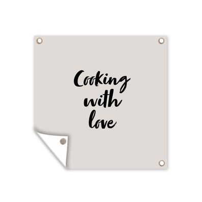 Outdoor-Poster Gartenposter 200x200 cm Zitate - Liebe - Kochen mit Liebe - Sprichwör