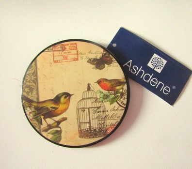 4 Untersetzer, Coaster mit Vintage Motiv, Ø 10 cm. Ashdene