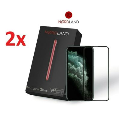 2x Display Glas Schutz Folie 5D Full Screen 9H Premium NordLand iPhone 11 Pro