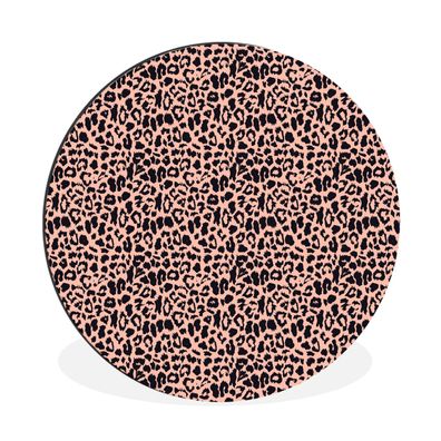 Wandbild Runde Bilder 60x60 cm Leopardenmuster - Rosa - Tiere (Gr. 60x60 cm)