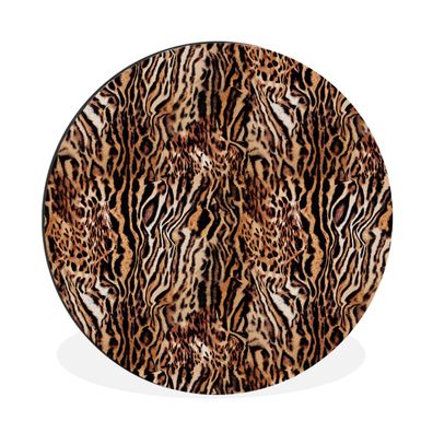 Wandbild Runde Bilder 140x140 cm Tiger - Tiermuster - Design (Gr. 140x140 cm)