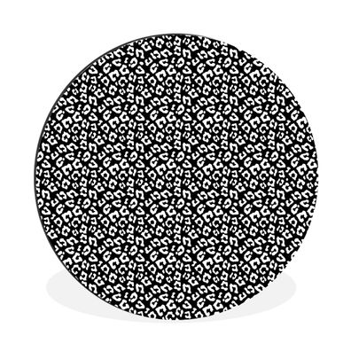 Wandbild Runde Bilder 140x140 cm Tiermuster - Schwarz - Weiß - Abstrakt