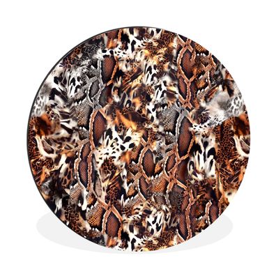 Wandbild Runde Bilder 140x140 cm Tierdruck - Tiger - Tiere (Gr. 140x140 cm)