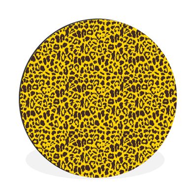 Wandbild Runde Bilder 60x60 cm Tiger - Tiermuster - Gelb (Gr. 60x60 cm)