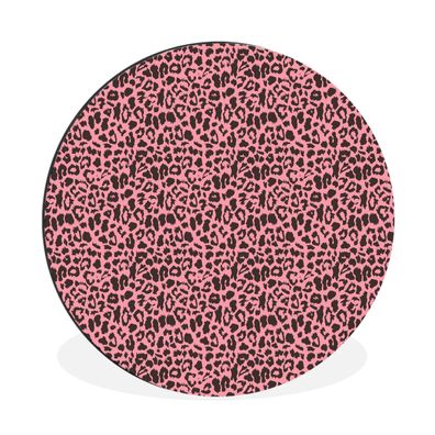 Wandbild Runde Bilder 140x140 cm Tiermuster - Rosa - Panther (Gr. 140x140 cm)