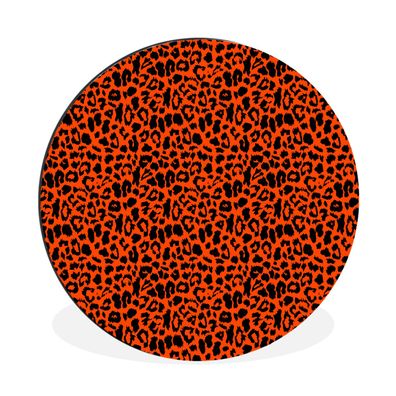 Wandbild Runde Bilder 120x120 cm Tiermuster - Rot - Panther (Gr. 120x120 cm)