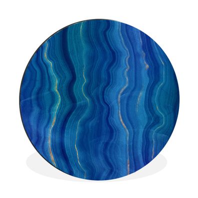 Wandbild Runde Bilder 90x90 cm Achat-Geode - Edelsteine - Blau (Gr. 90x90 cm)