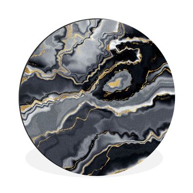 Wandbild Runde Bilder 30x30 cm Glitzer - Gold - Marmor - Achat - Geode (Gr. 30x30 cm)