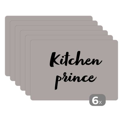 Placemats Tischset 6-teilig 45x30 cm Zitate - Koch - Sprichwörter - Küchenprinz - K