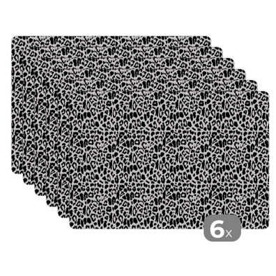 Placemats Tischset 6-teilig 45x30 cm Tiermuster - Design - Schwarz - Weiß