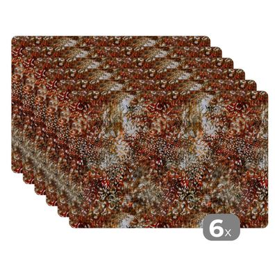 Placemats Tischset 6-teilig 45x30 cm Tierdruck - Tiger - Schlange - Tiere