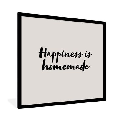 Poster Bilder - 40x40 cm Zitate - Sprichwörter - Das Glück ist hausgemacht - Glück