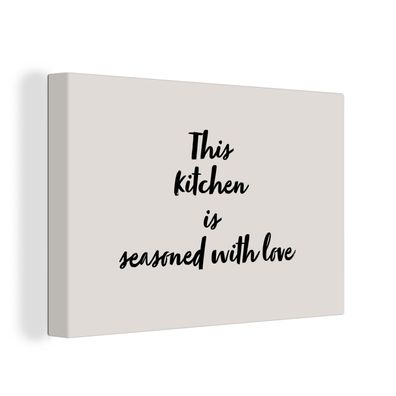 Leinwandbilder - Wanddeko 150x100 cm Zitate - Kochen - Sprichwörter - Diese Küche ist