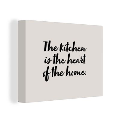 Leinwandbilder - Wanddeko 120x90 cm Zitate - Kochen - Sprichwörter - Die Küche ist da