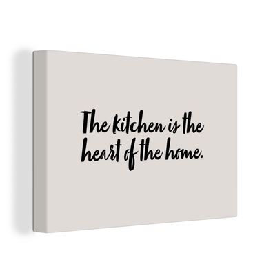 Leinwandbilder - Wanddeko 60x40 cm Zitate - Kochen - Sprichwörter - Die Küche ist das