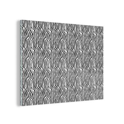 Glasbild Glasfoto Wandbild 40x30 cm Tiermuster - Zebra - Schwarz - Weiß