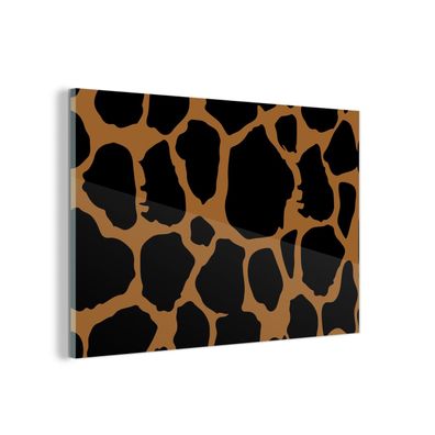 Glasbild Glasfoto Wandbild 30x20 cm Leopardenmuster - Tiere - Design (Gr. 30x20 cm)