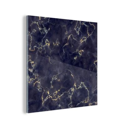 Glasbild Glasfoto Wandbild 20x20 cm Marmor - Goldachat (Gr. 20x20 cm)