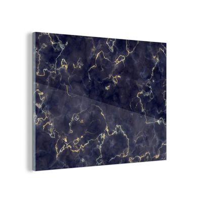 Glasbild Glasfoto Wandbild 40x30 cm Marmor - Goldachat (Gr. 40x30 cm)